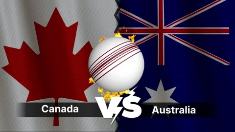 Canada vs Australia 4K Animated Cricket Intro with Flags and Ball Motion Stock Footage 311525383