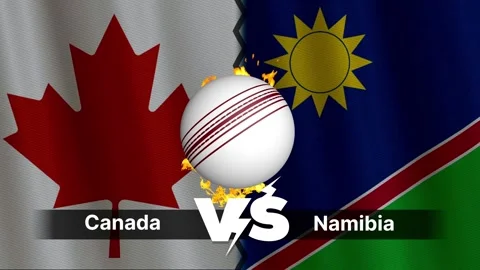 Canada vs Namibia 4K Animated Cricket Intro with Flags and Ball Motion Video stock 311525384