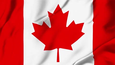 Canada waving fabric flag animation seamless looping for sport politics bus.. Stock Footage 335495987