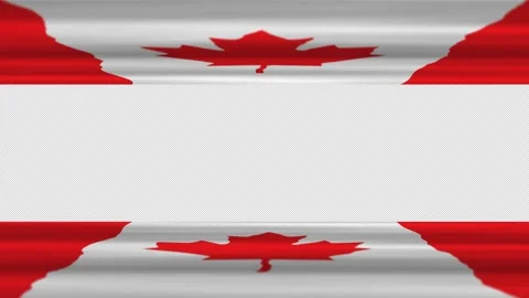Canada waving flag 3D background copy space transparent animated Canadian flag Stock Footage 311018681