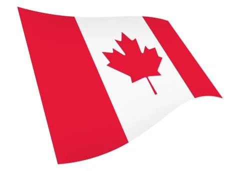 Canada waving flag graphic isolated on white with clipping path Stock Illustration