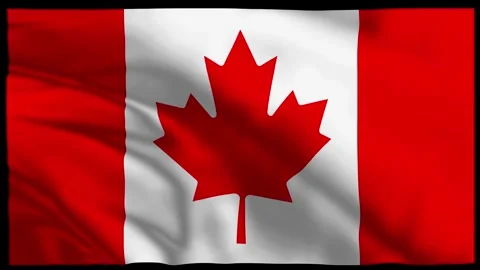 Canada Wavy Flag Animation | North America Stock Footage 304200786