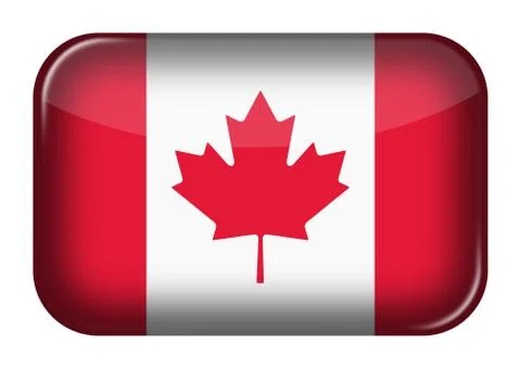 Canada web icon rectangle button with clipping path Stock Illustration