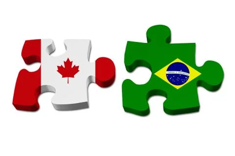 Canada working with brazil Stock Illustration