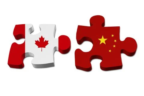 Canada working with china Stock Illustration