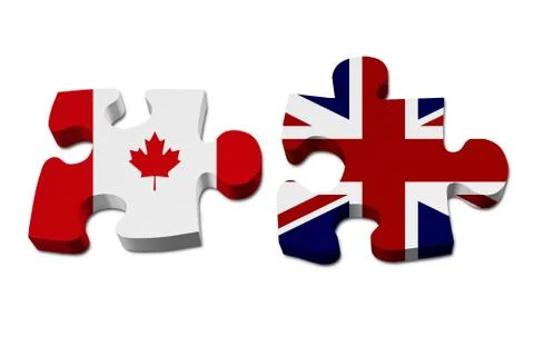 Canada working with england Stock Illustration
