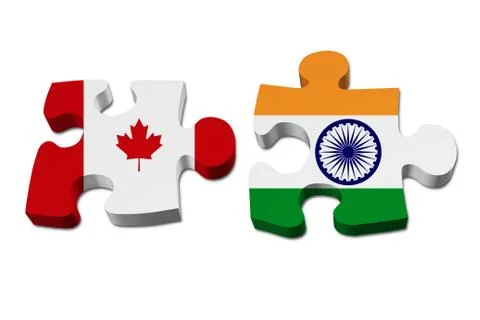 Canada working with india Stock Illustration