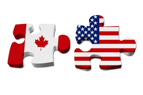 Canada working with usa Stock Illustration