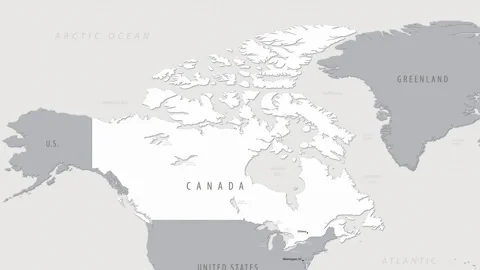 Canada on the world map. 4K animation. Stock Footage 307853854