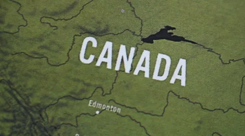 Canada On World Map Stock Footage 48968493