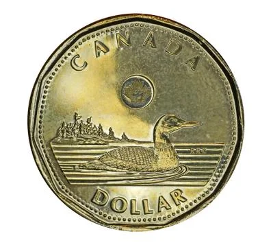 Canada's one dollar coin features a loon Stock Photos