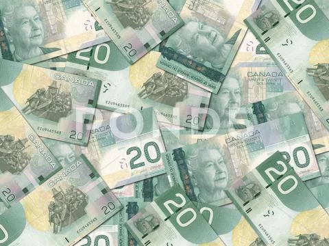 Canadian 20 dollar bills Stock Illustration