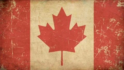 Canadian aged flat flag Stock Illustration