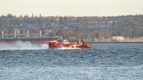 Canadian Coast Guard Hovercraft Stock Footage 22760377