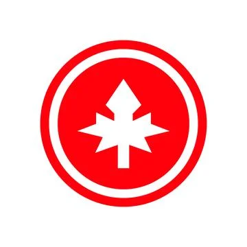 Canadian coin with maple leaf pattern. Vector. Illustrazione stock