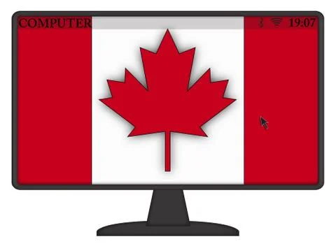 Canadian Computer Flag Stock Illustration