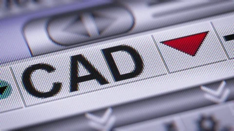 Canadian dollar. Down. Looping. Video stock 73373159
