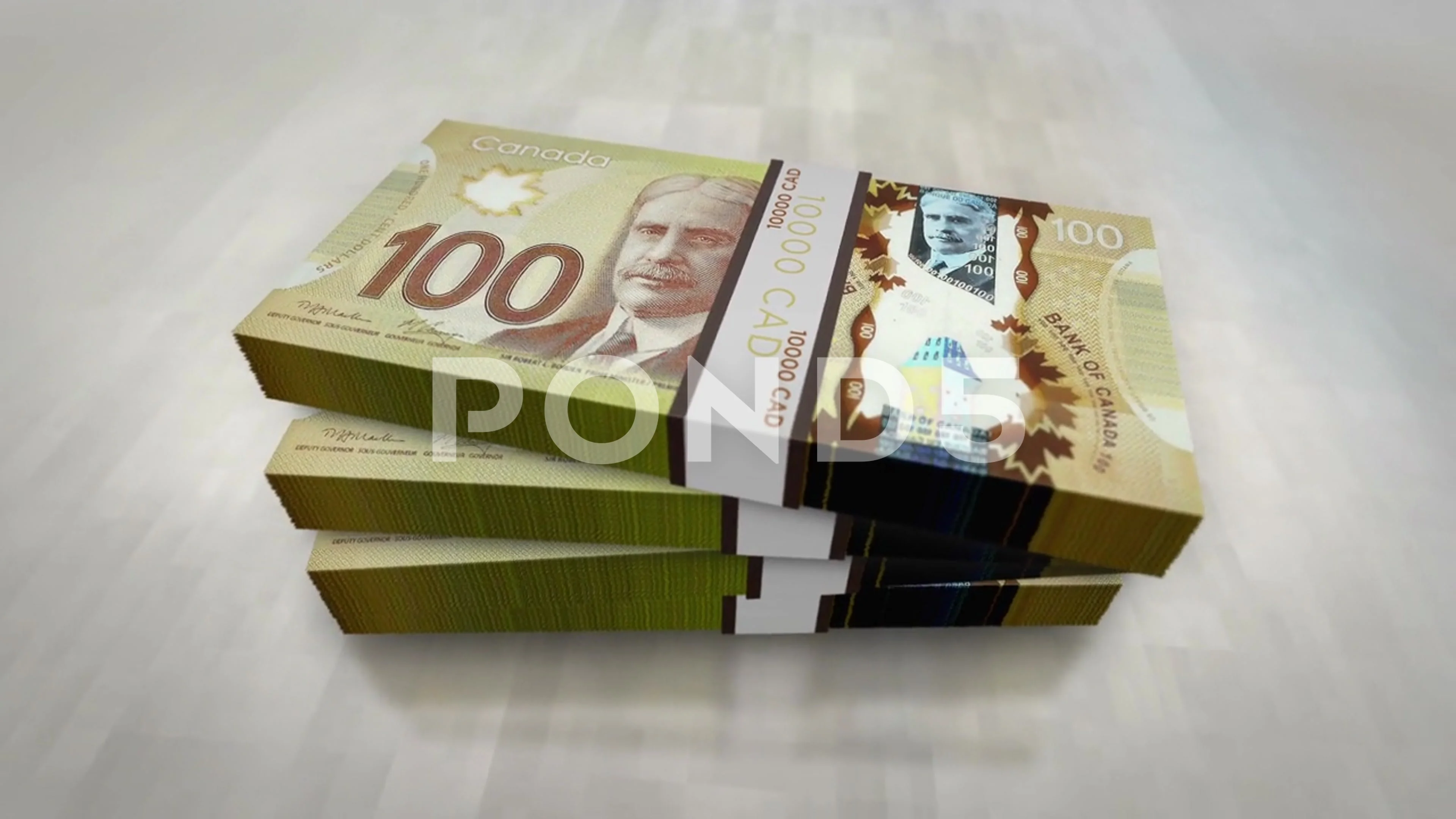 canadian money piles