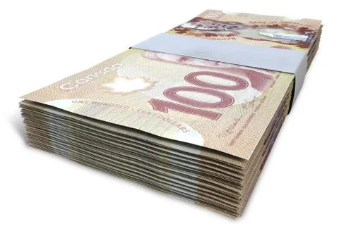 Canadian dollar notes bundles Stock Illustration