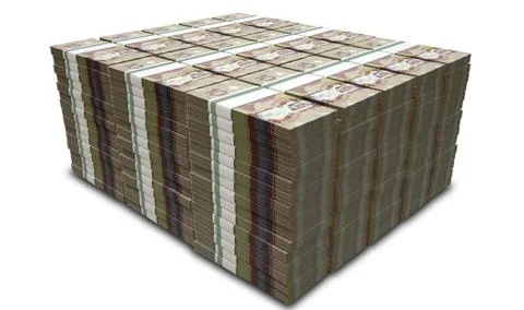 Canadian dollar notes bundles stack Stock Illustration