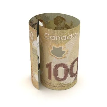 Canadian Dollar in rolls Stock Illustration