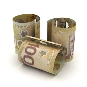 Canadian Dollar in rolls Stock Illustration