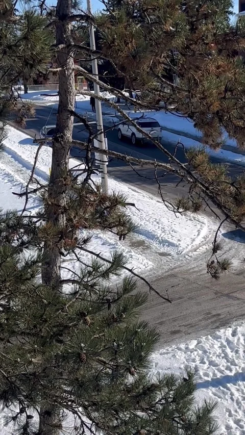 Canadian Drivers Prevent Crashes While Sliding On Slick Road, Kitchener, Ontario Stock Footage 321154386