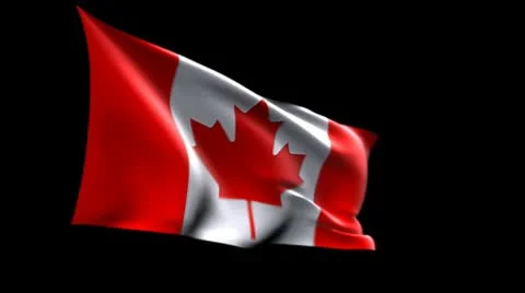 Canadian flag with alpha matte Stock Footage 10721650