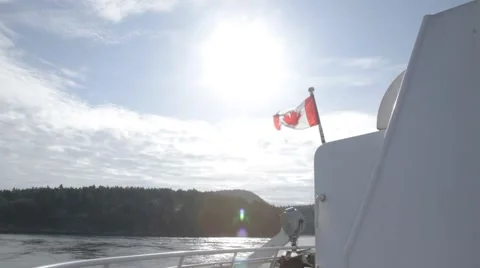 Canadian Flag in BCFerries Stock Footage 53259584