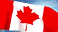 Canadian Flag Closeup Waving Against Blue Sky Seamless Loop CG HD Footage
