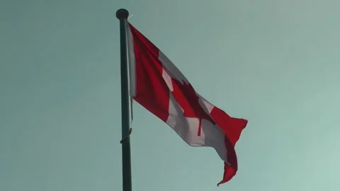 A Canadian flag is flying 動画素材 343390947