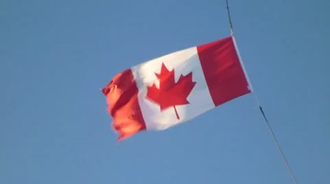 Canadian flag Stock Footage 32254211