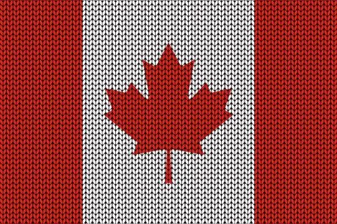 Canadian flag in knitting pattern Illustrazione stock