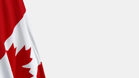 Canadian flag loop background left side with transparent right copy space 스톡 동영상 331873992