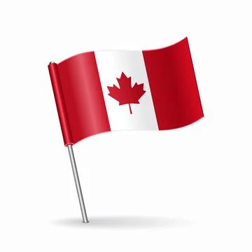 Canadian flag map pointer layout. Vector illustration. Stock Illustration