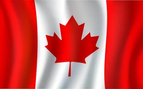 Canadian flag, maple leaf 3d symbol of Canada Stock Illustration