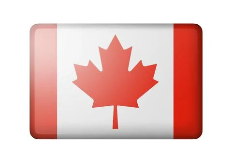 The Canadian flag. Rectangular matte icon. Isolated on white background イラスト素材