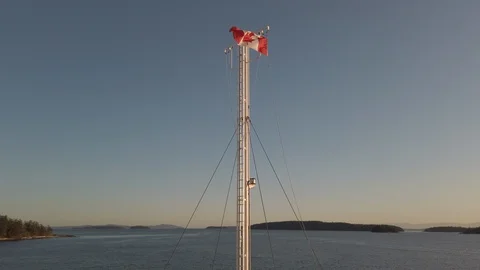 Canadian Flag on a Ship Stock Footage 121772862