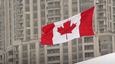 Canadian Flag Snow 스톡 동영상 59672064