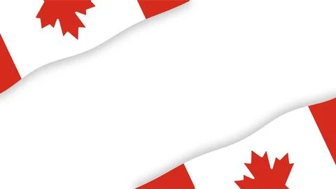 Canadian flag torn paper frame background for Canada Labour Day or national.. Stock Illustration