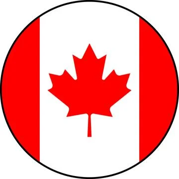 Canadian flag vector circular icon on transparent background Stock Illustration