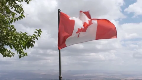 Canadian Flag Waving Stock Footage 164620541