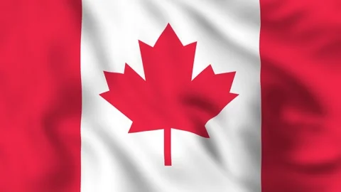Canadian flag waving in the wind loop animation 4K video National symbol Stock Footage 309626379