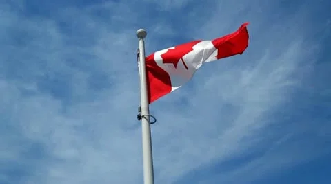 Canadian Flag in the wind Video stock 12122708