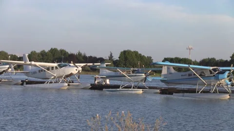 Canadian Float Plane Base in Vancouver Stock Footage 991785