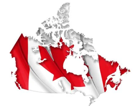 Canadian map-flag Stock Illustration