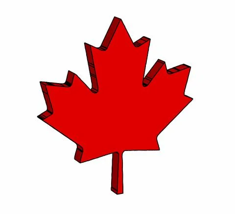 Canadian Maple Leaf In 3D Stock Illustration