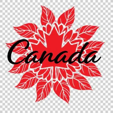 Canadian Maple Leaf And Wreath leaves silhouette black white 库存插图