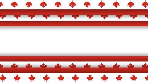 Canadian Maple Leaf Border Background for Labour Day Celebration. Stock Footage 341483230