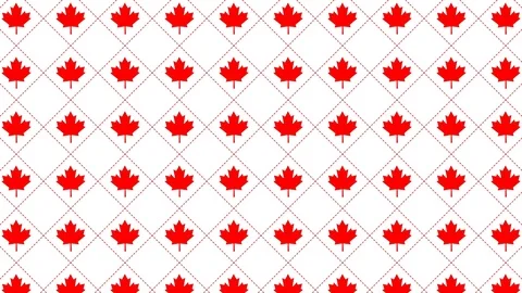 Canadian maple leaf pattern background looped animation Stock Footage 74044551